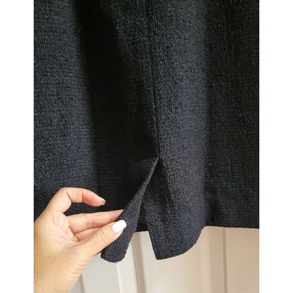 Lafayette148 Black Tweed  Sleeveless Shift Dress 12 - Picture 8 of 10